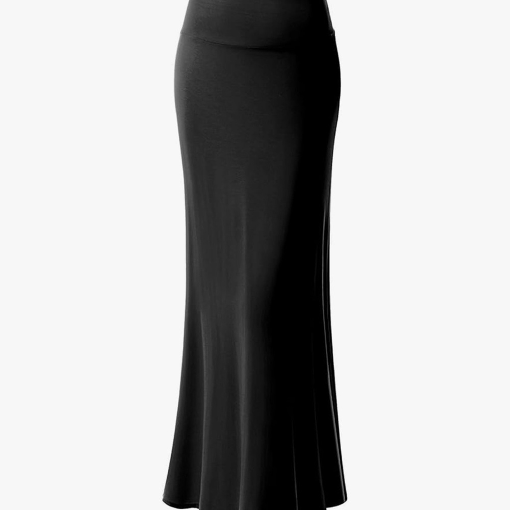 URBAN K Womens Basic Foldable High Waist Maxi Skirt (size: M)